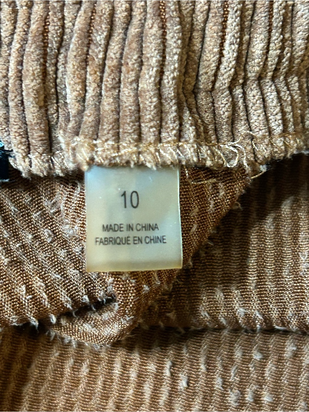 T Tahari Camel-Brown Wide-Leg Corduroy Pants Size 10 - Picture 10 of 15